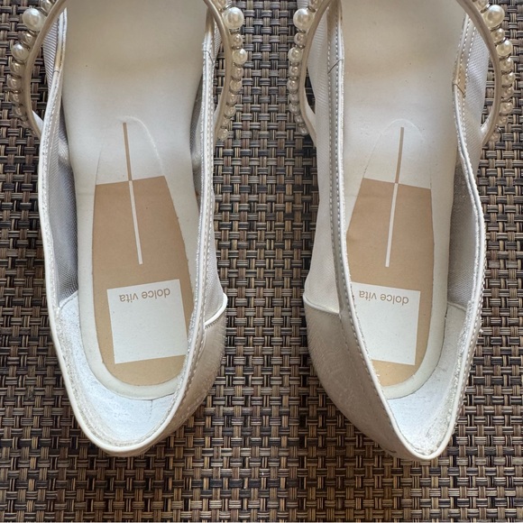 Dolce Vita Rollin Pearl Strap Mesh Patent Ballet Flats size 9 white - Picture 3 of 6